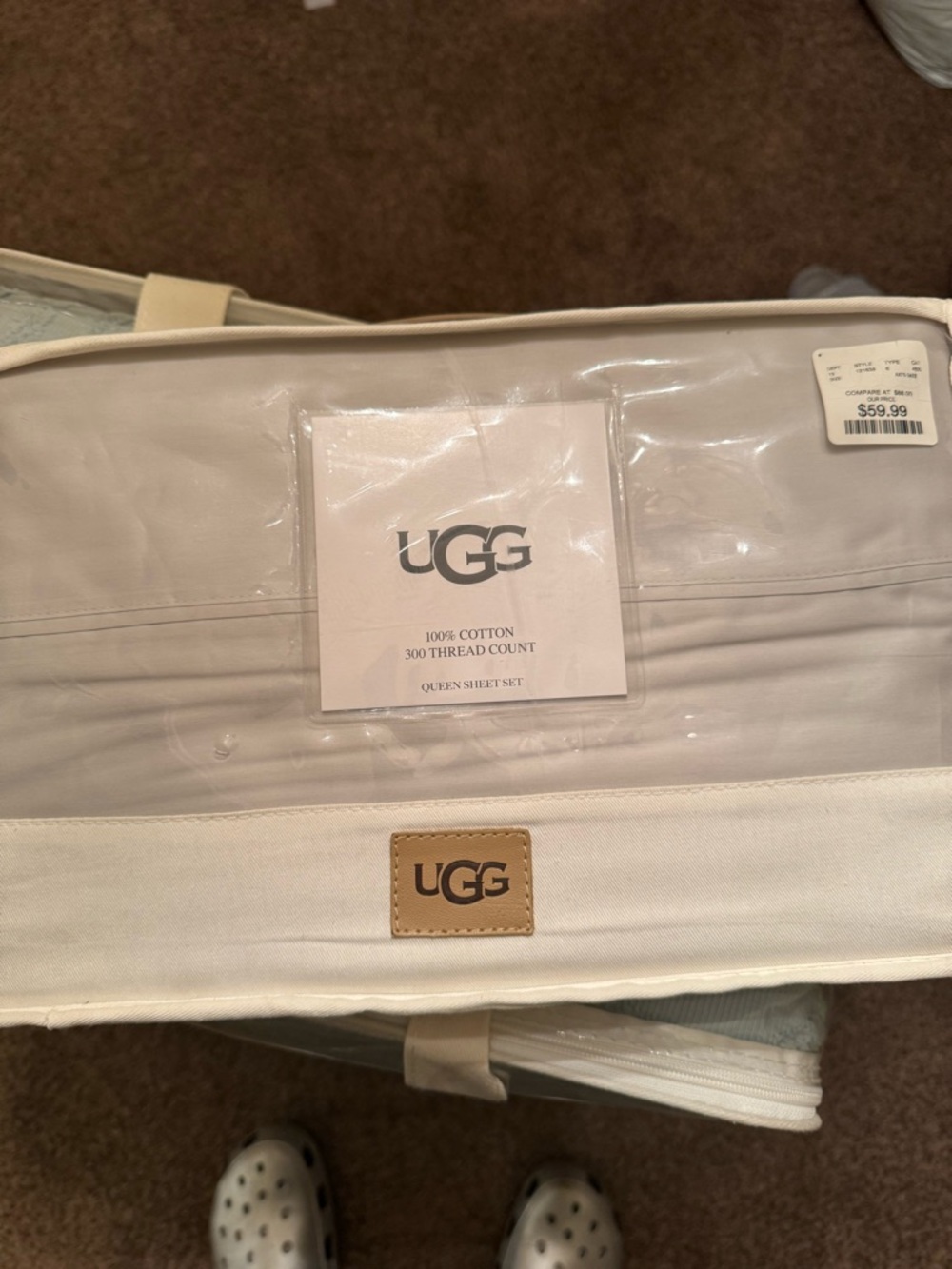 UGG Queen Sheet Set in Light Cream